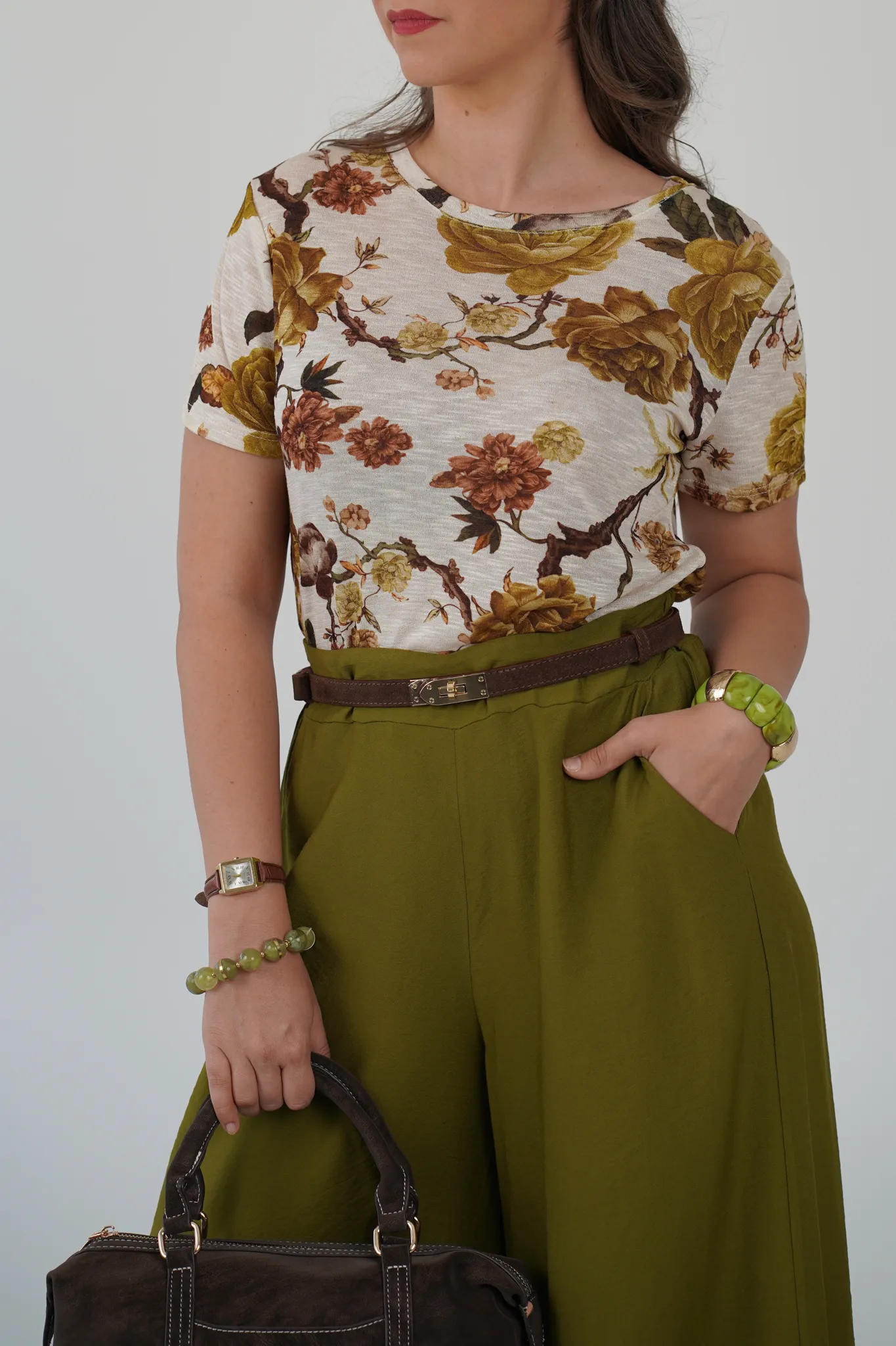 T-Shirt Misto Lino Fiori Wild - immagine 6