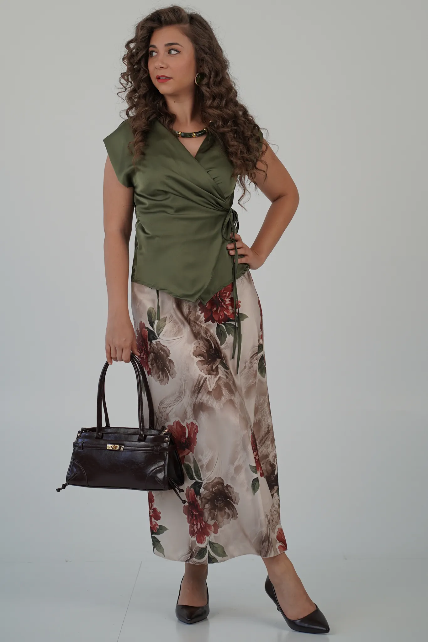 Gonna Midi Satin Rosalie - immagine 4