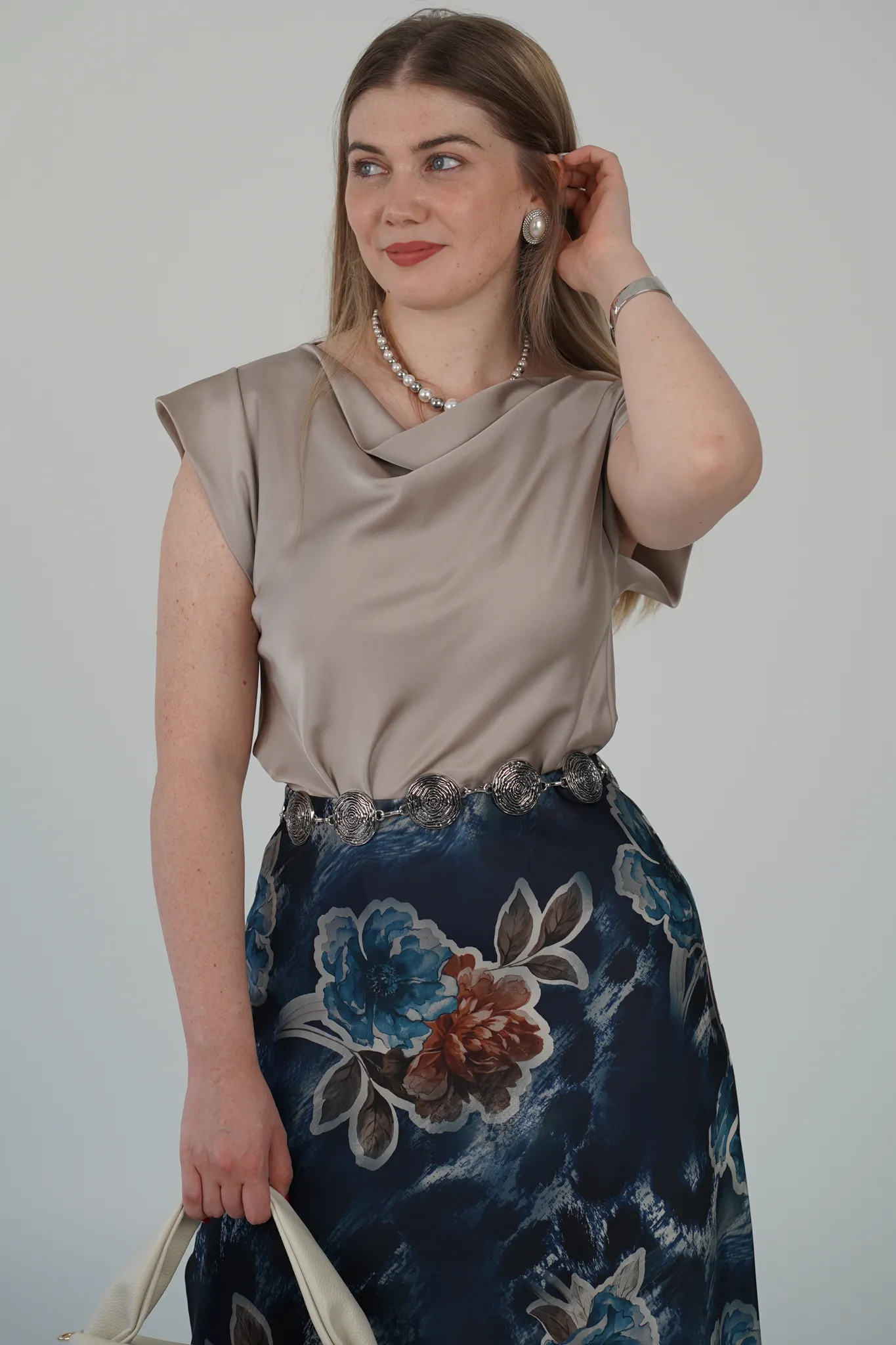 Gonna Midi Satin Rosalie - immagine 5