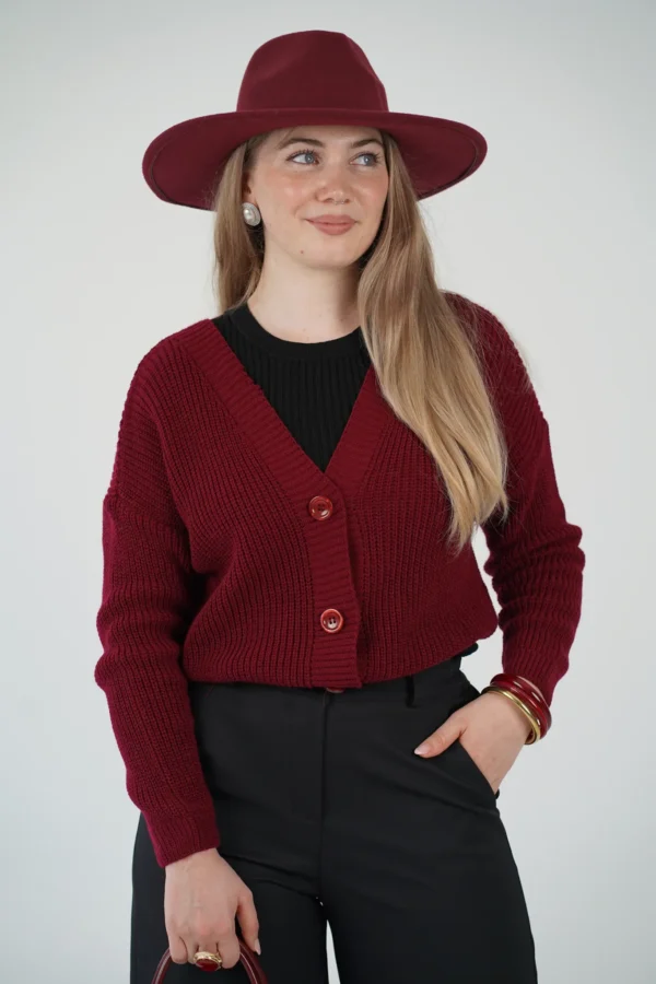 Cardigan Corto Twilly - Bordeaux