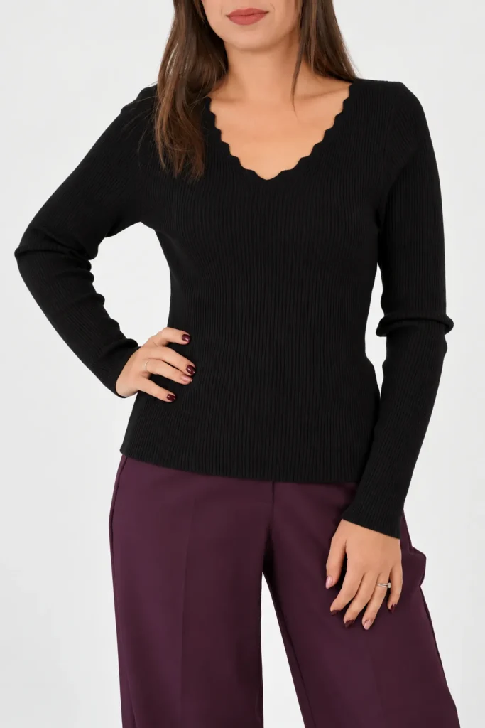 Maglia Scollo a Zig Zag