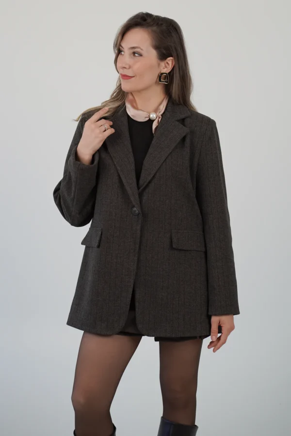 Giacca Twill Gessata