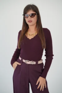 Maglia Scollo a Zig Zag