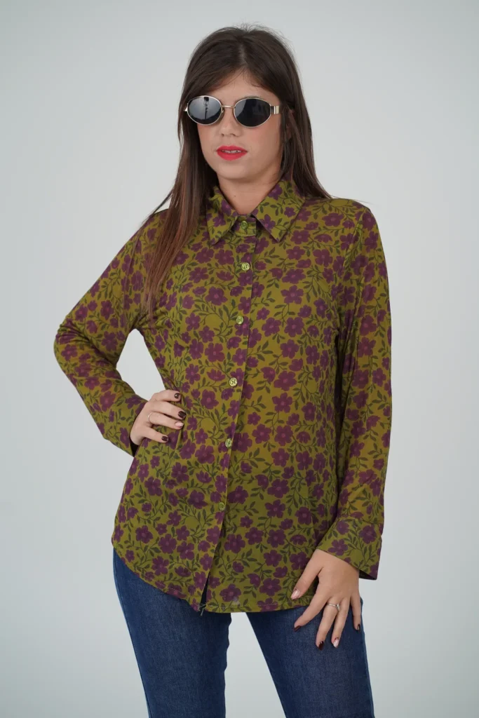 Camicia Misto Cashmere Fiorellini - immagine 6
