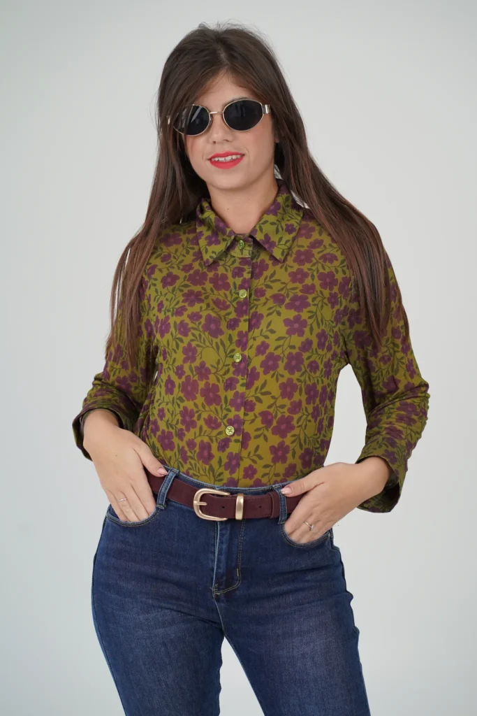 Camicia Misto Cashmere Fiorellini - immagine 4