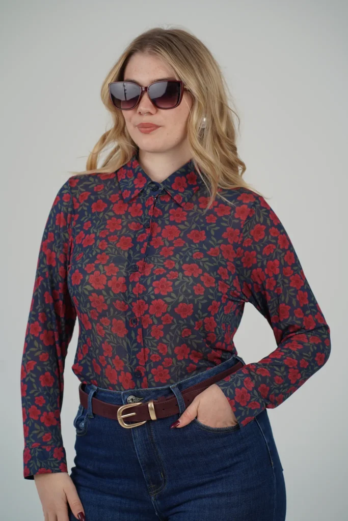 Camicia Misto Cashmere Fiorellini - immagine 9
