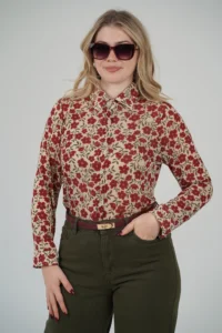 Camicia Misto Cashmere Fiorellini